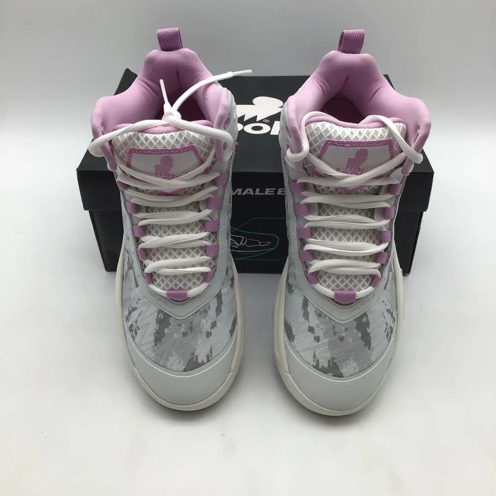 Moolah Kicks Press Break v2 Youth Size 6.5 Basketball Shoes Grey Purple NEW